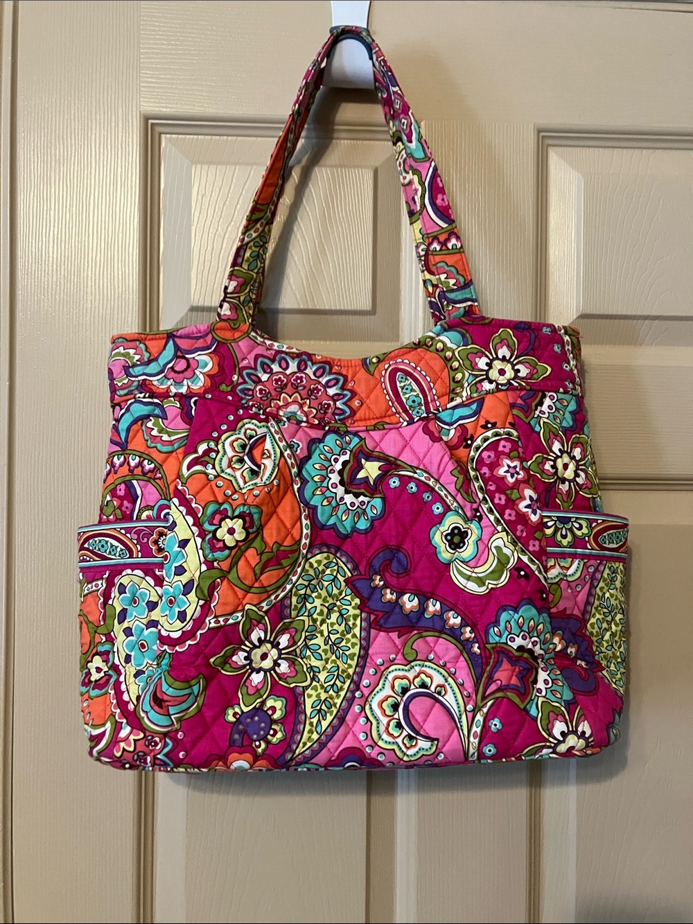 Vera Bradley Pink Multi-Color Paisley Quilted Tote